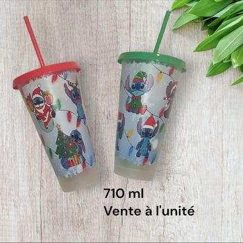 Grand gobelet à paille stitch disney Noël