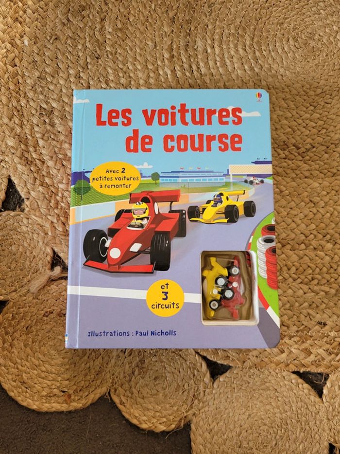 Livre enfants voiture de course et circuit