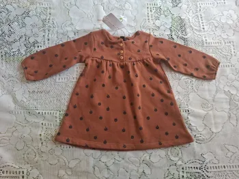 Robe bébé KIABI marron pommes 6 mois neuve - Éco Conception