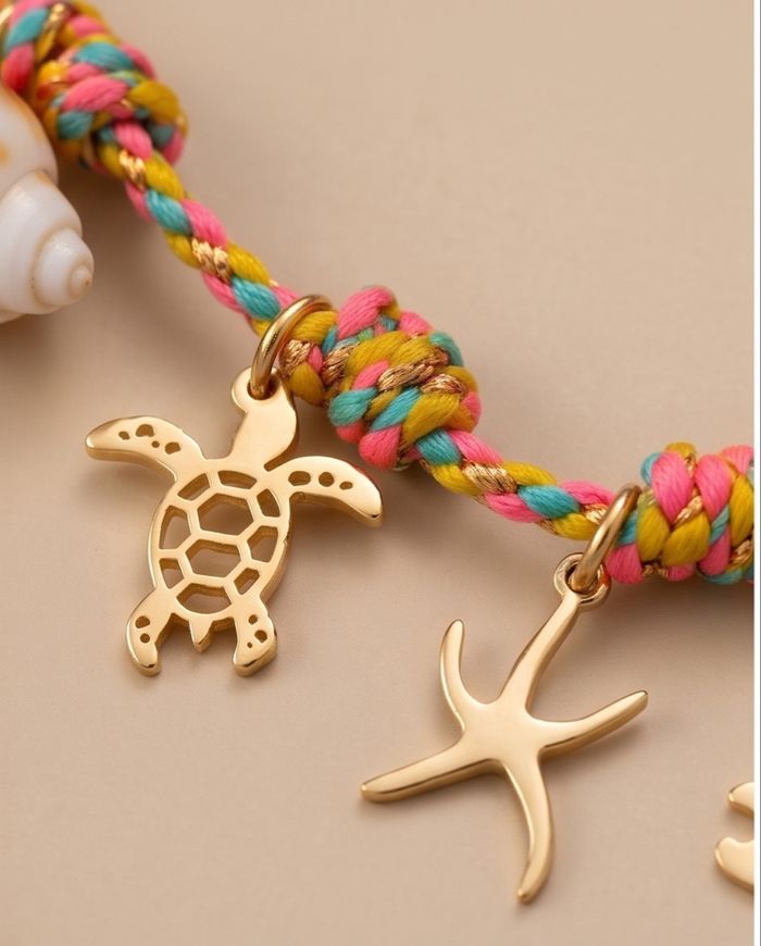 Collier bohème multicolore charms mer crabe coquillage été tendance - photo numéro 3