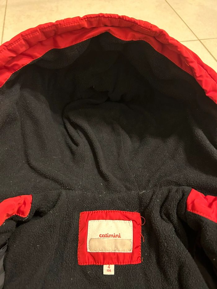 Doudoune à capuche Catimini rouge, beige et noire 4 ans - photo numéro 20