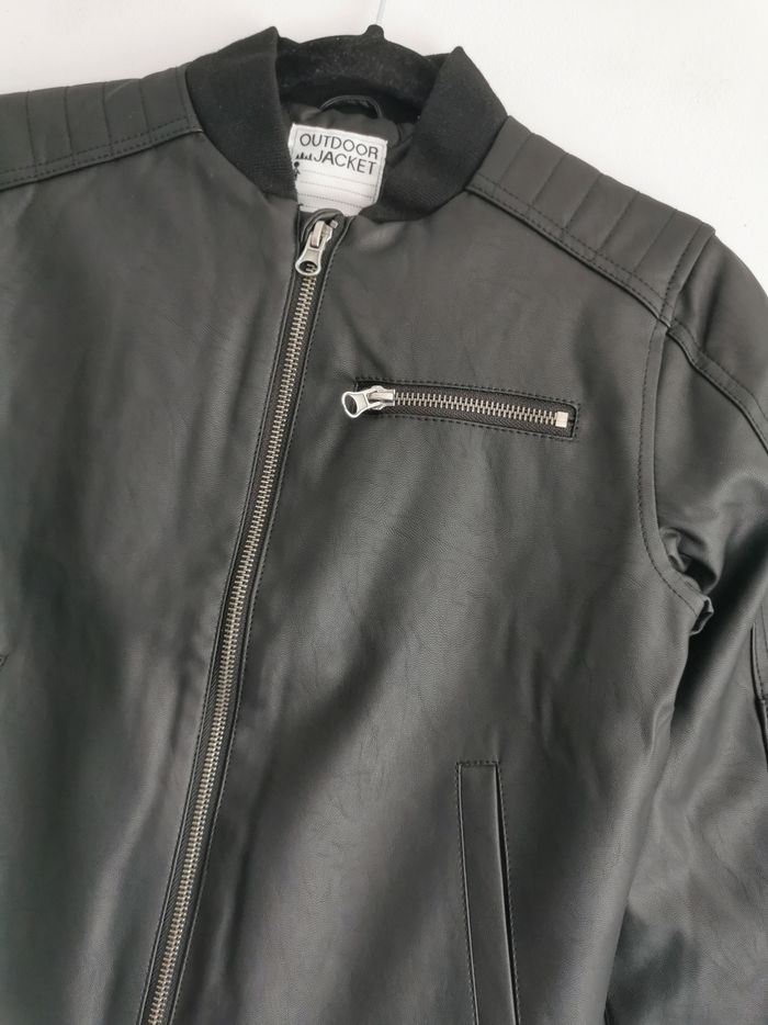 Blouson noir esprit motard Vertbaudet 8 Ans - photo numéro 2