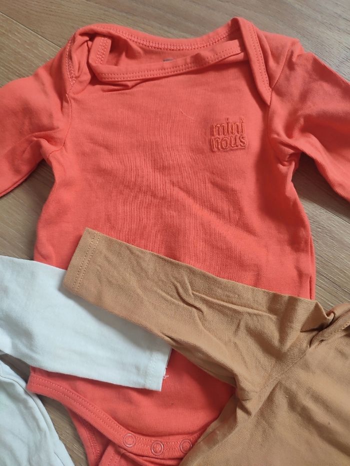 Lot de 3 bodies coton brodés bébé 3 mois tape à l'oeil - photo numéro 3