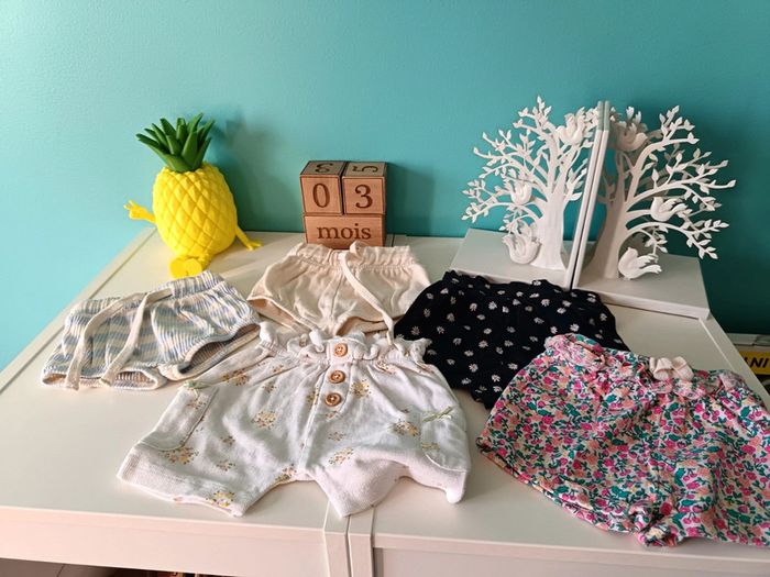 5 shorts filles taille 3 mois - photo numéro 2