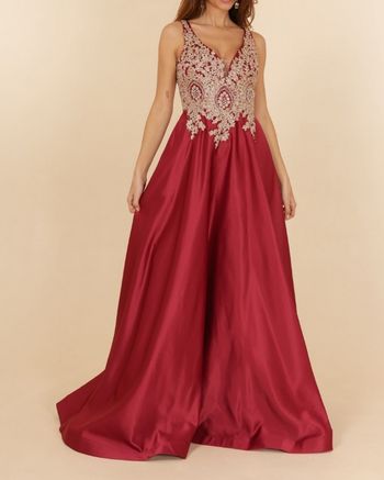 Robe soirée princesse bordeaux et doré
Taille 40