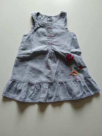 robe grise fines rayures sans manches fille 9 mois orchestra