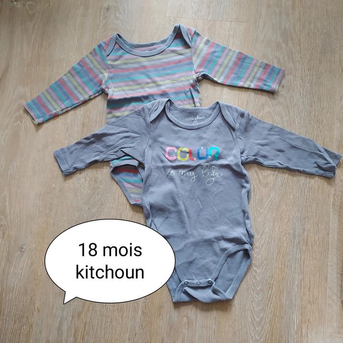 Lot de 2 bodys manches longues 18 mois