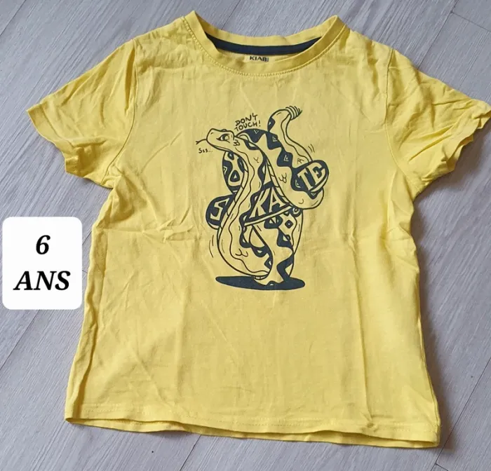 Maillot t-shirt manches courtes 6ans garçon jaune - photo numéro 2