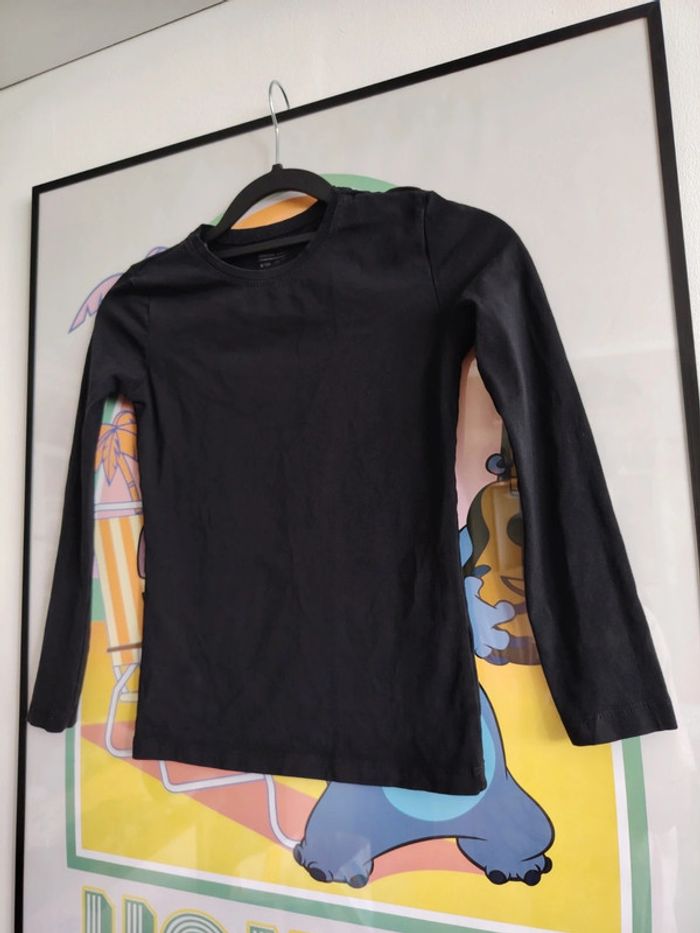 T-shirt manches longues noir Taille 8-10 ans - photo numéro 2