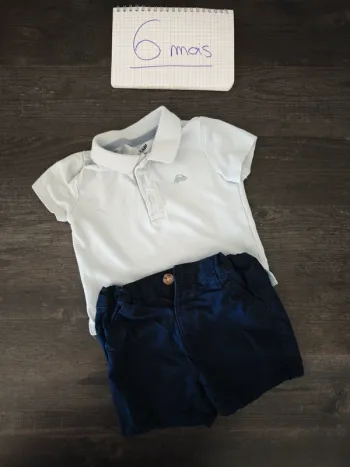 Ensemble short et polo bleu