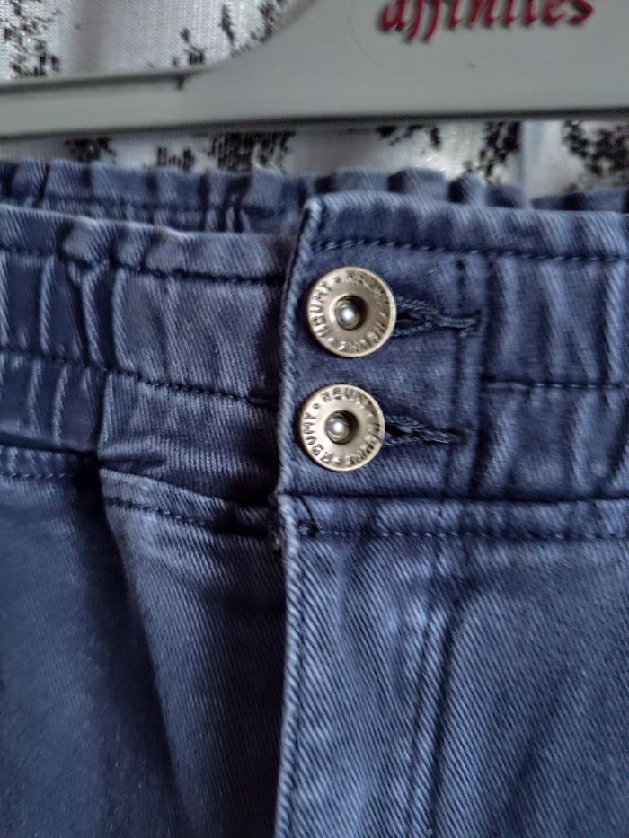 Pantalon en Jeans Mom Fit bleu / gris Naumy taille 40 - photo numéro 2