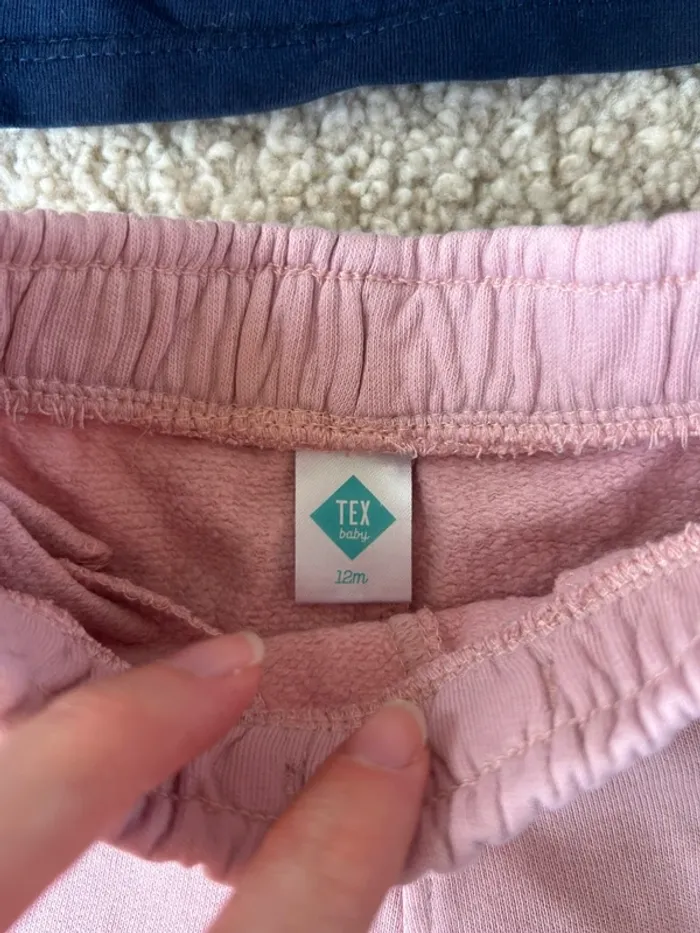 Lot : tenue avec pantalon jogging et haut à manches longues fille - 12 mois - DPAM et Tex - photo numéro 2