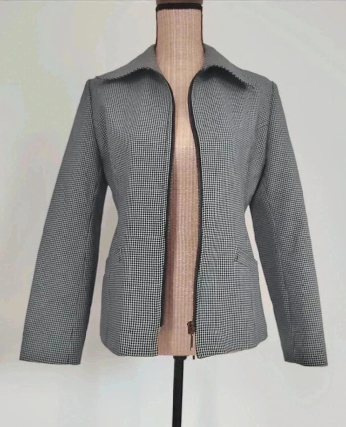60 € Veste blazer à carreaux imprimé vichy vintage - photo numéro 5