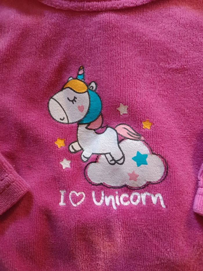 Pyjama licorne rose fushia 3 mois - photo numéro 2