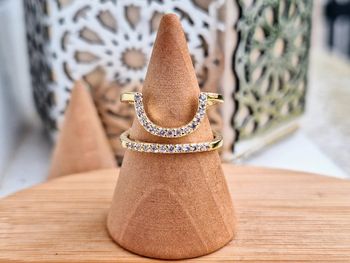 Bague Ongle avec strass en acier inoxydable Dorée  ajustable