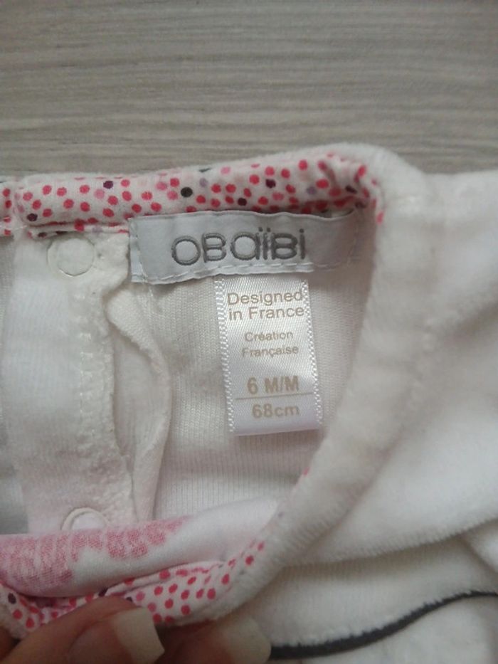 Pyjama velour ~ Obaïbi ~ 6mois (68cm) - photo numéro 3