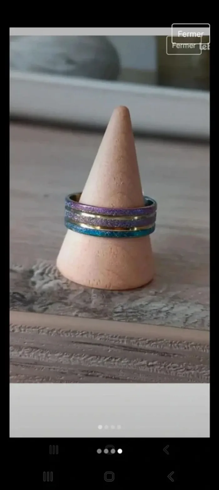 Bague zcier inoxydable taille 19 - photo numéro 4
