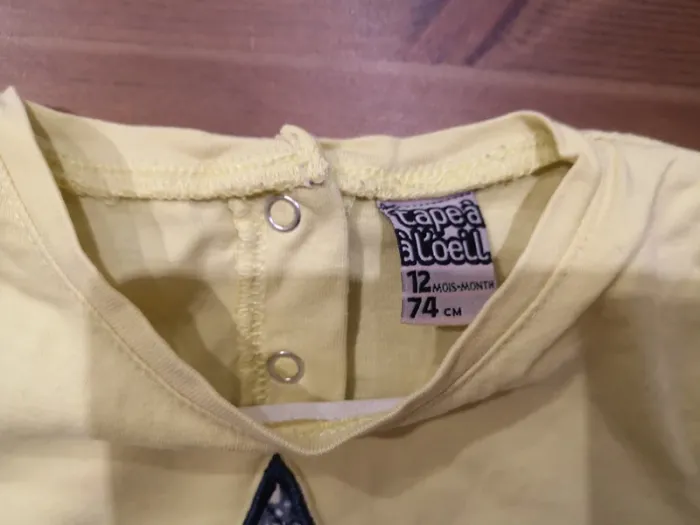 T-shirt jaune 12 mois - photo numéro 3