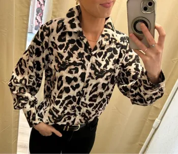 Top femme chemise femme léopard blouse femme taille 38 taille 40