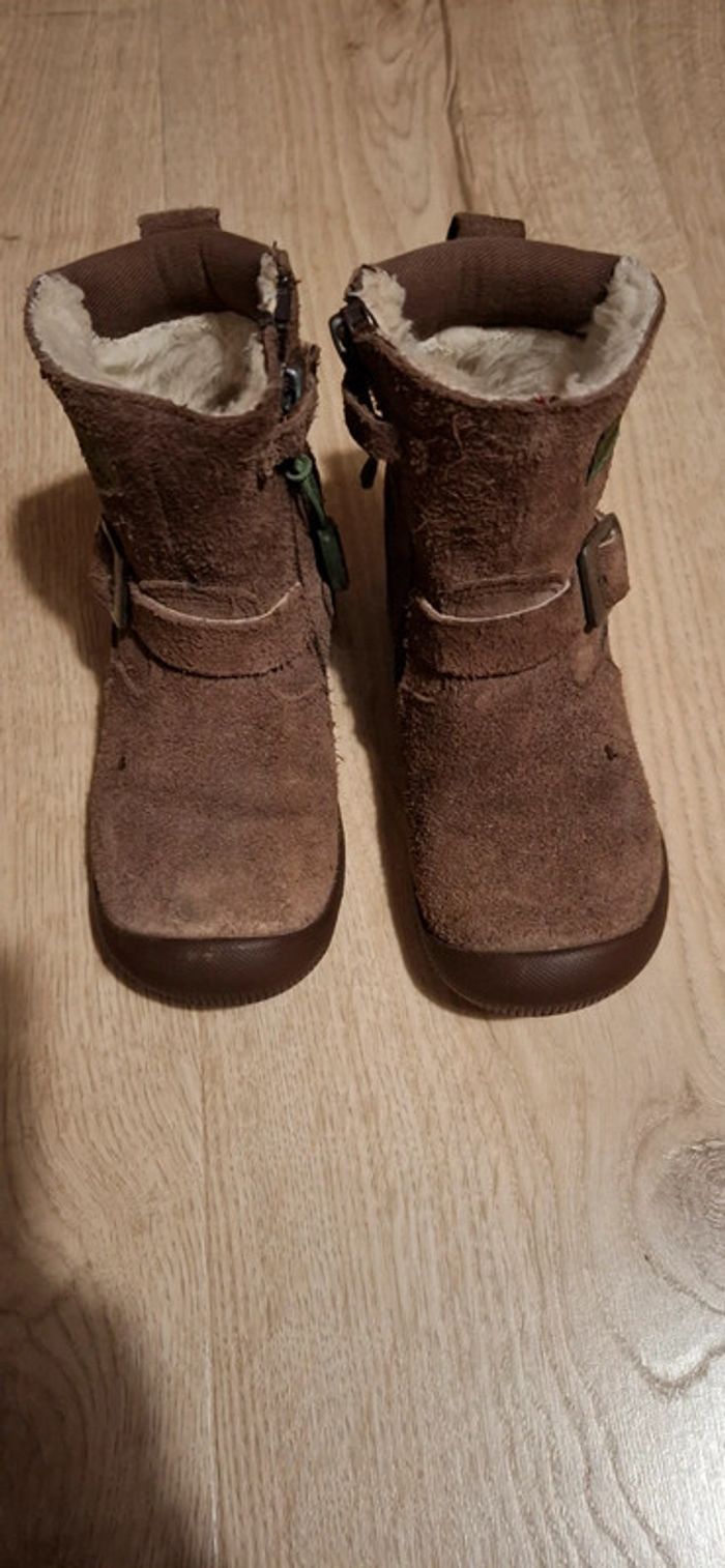 Bottines fourrées T23 TBE Vert Baudet - photo numéro 2
