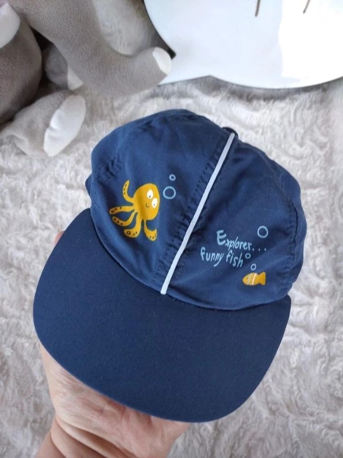 Casquette Garçon 6/12 mois taille 47 Explorer Poisson Pieuvre Mer - photo numéro 2