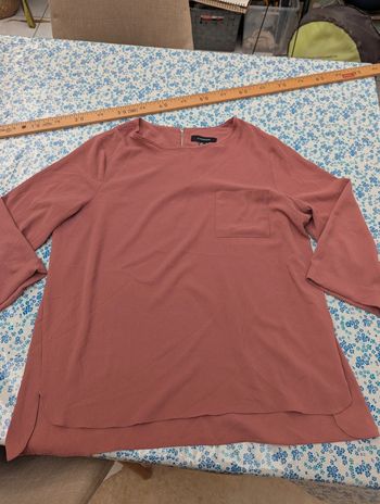 Blouse manches 3/4 femme vieux rose taille 44