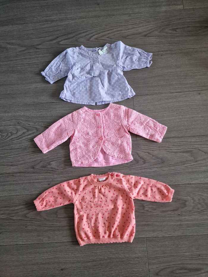 Lot de 1 robe d'été et 2 vestes fille 3 mois