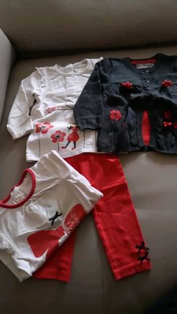 Ensemble 4 pièces coquelicots 12 mois