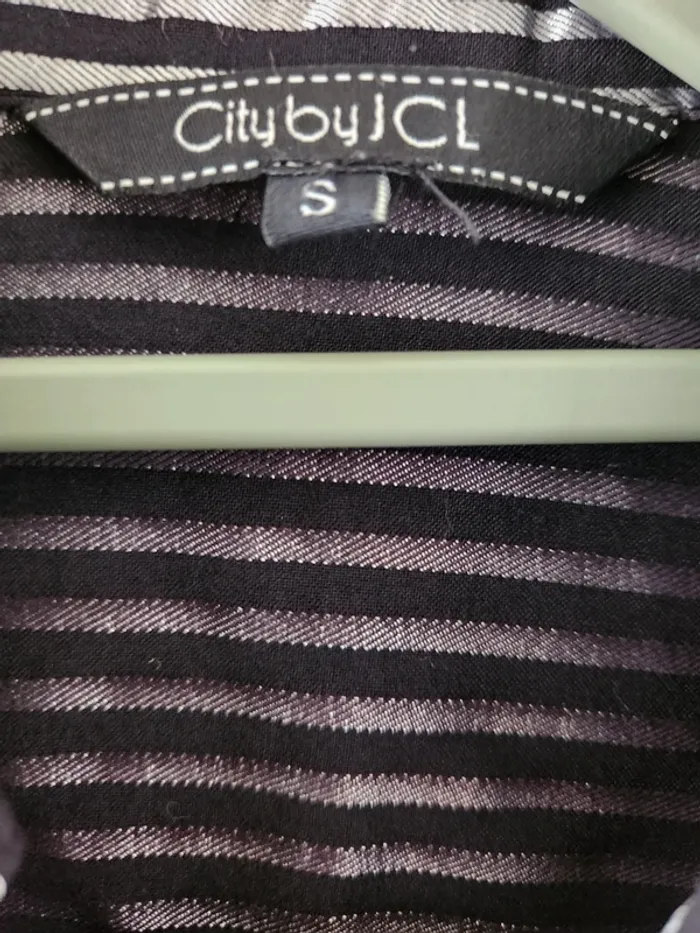 Chemise décolleté ceintré rayures City by JCL – Taille S - photo numéro 3