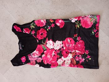 top noir et imprimé fleurie Taille XS Morgan Neuf