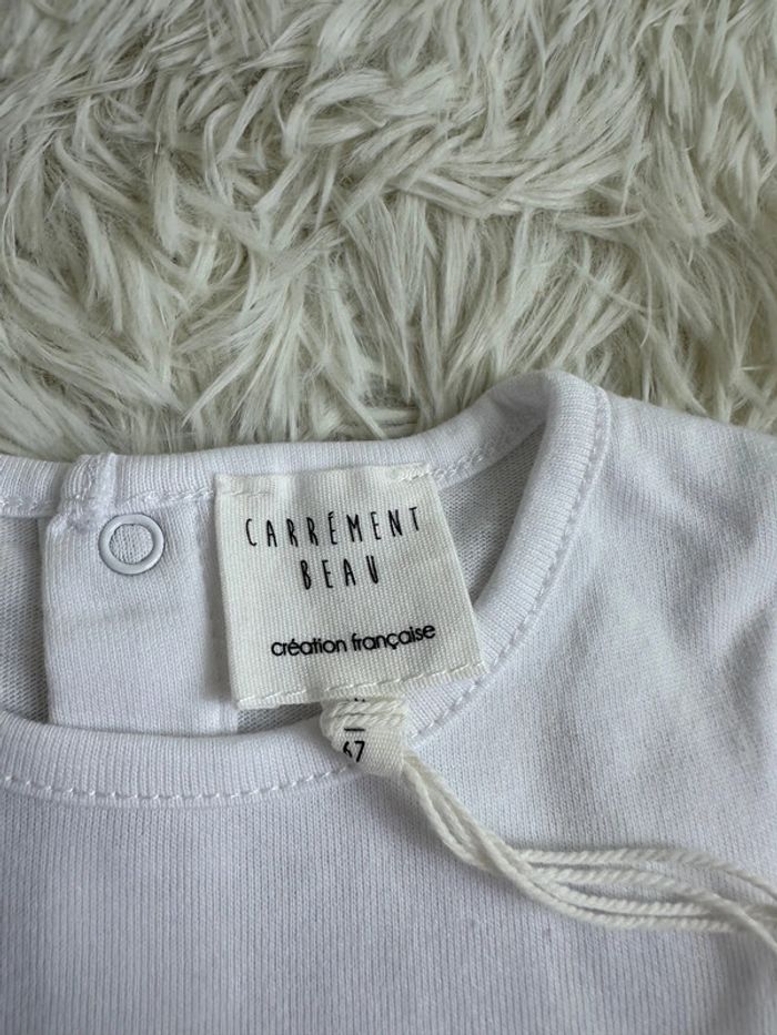 T-shirt blanc création française Carrément beau taille 6 mois - photo numéro 2
