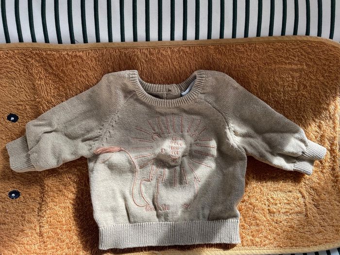 Pull manche longue beige naissance