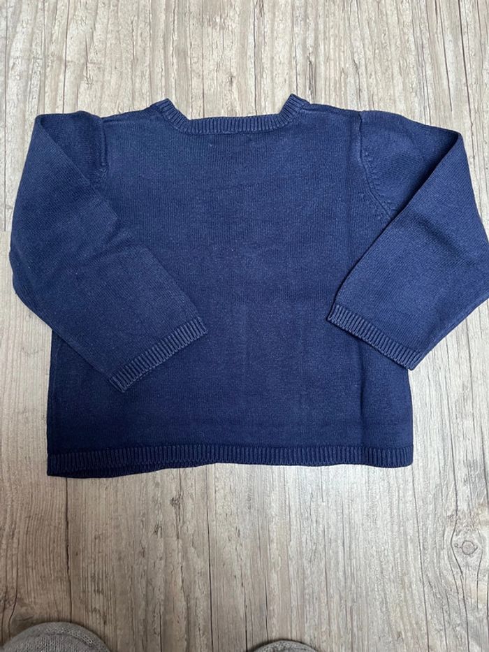 Gilet bleu grain de blé taille 12 mois - photo numéro 3