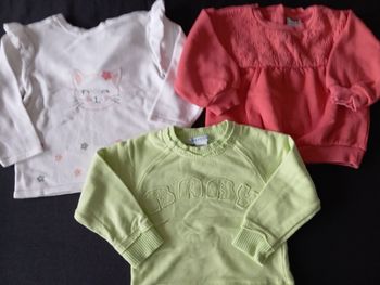 Lot pulls fille 12 mois