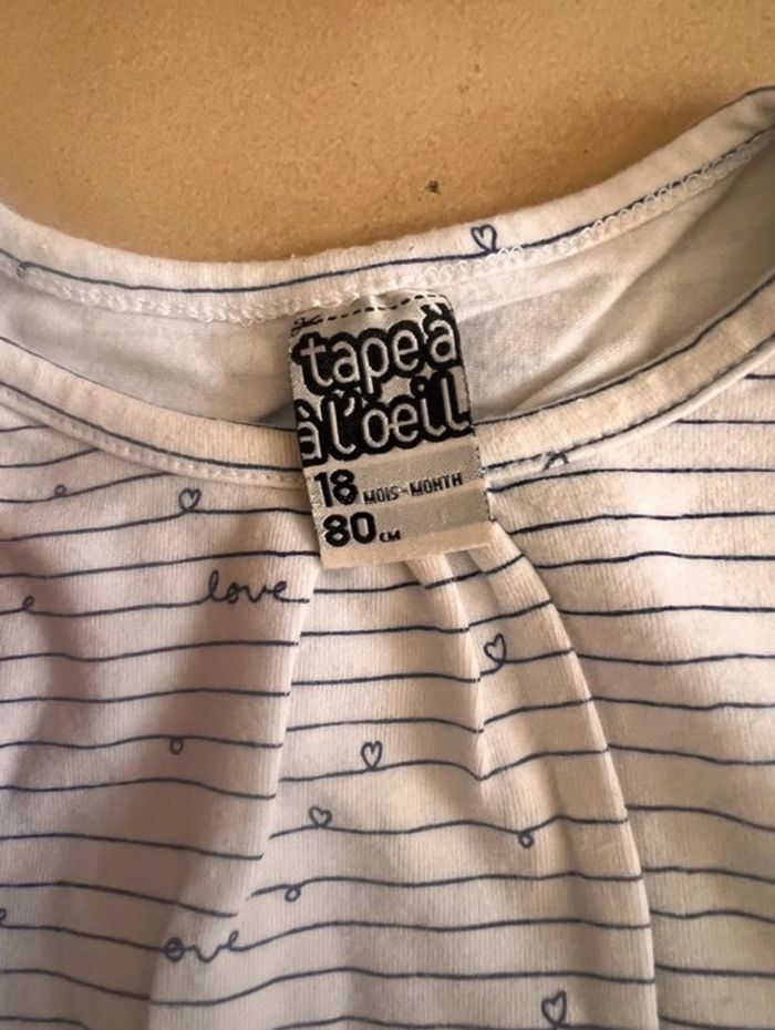 Tenue tape à l’œil 18 mois marinière cœur love - photo numéro 2