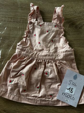 Robe rose à fleurs Vertbaudet t.18m