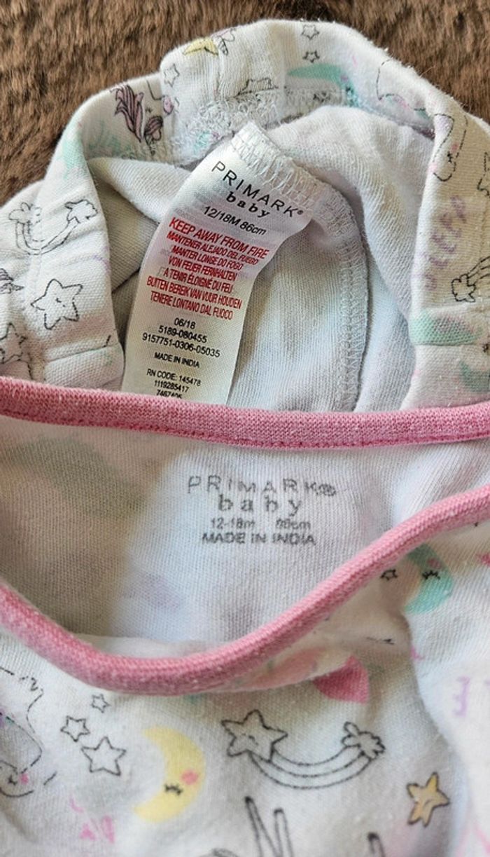 Pyjama deux pièces coton licorne 18 mois - photo numéro 4