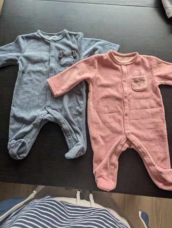 Lot pyjamas 3 mois chaud en velours 