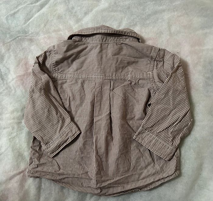 Chemise rayures blanches et marrons 6 mois jacadi - photo numéro 3