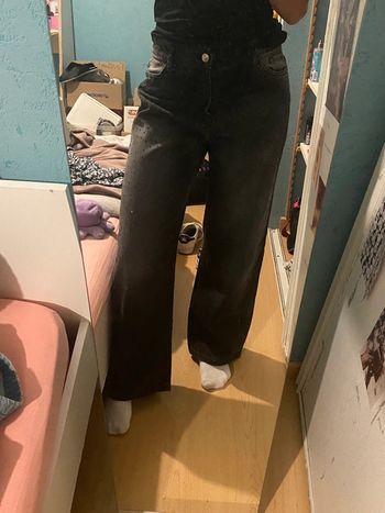 jean large pattes def noir à paillettes