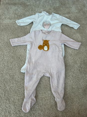 Lot de 2 pyjamas en velours fille - 9 mois - La Redoute