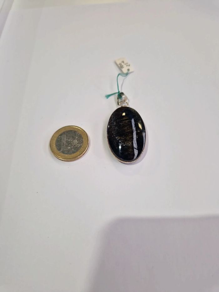 Pendentif obsidienne dorée Mexique