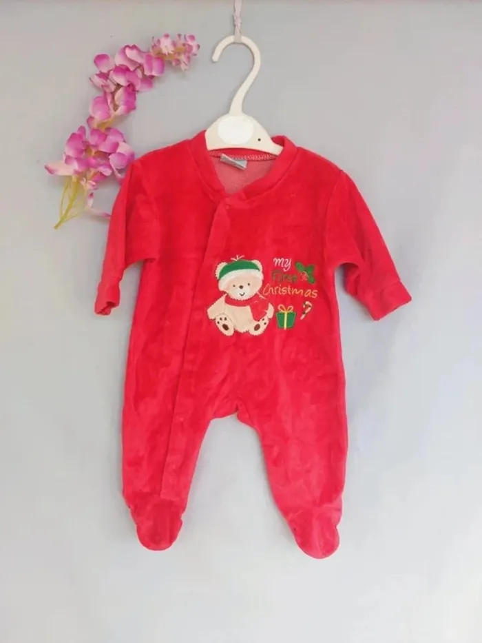 Pyjama velours mixte Noël 3 mois King Bear