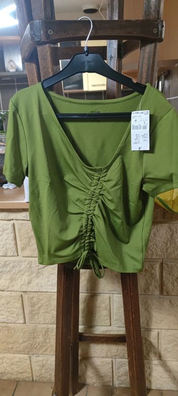 Top crop kaki femme neuf TM