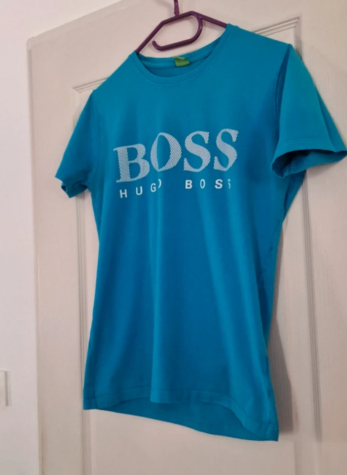 T-shirt Hugo Boss bleu turquoise – Taille S – Très bon état - photo numéro 7