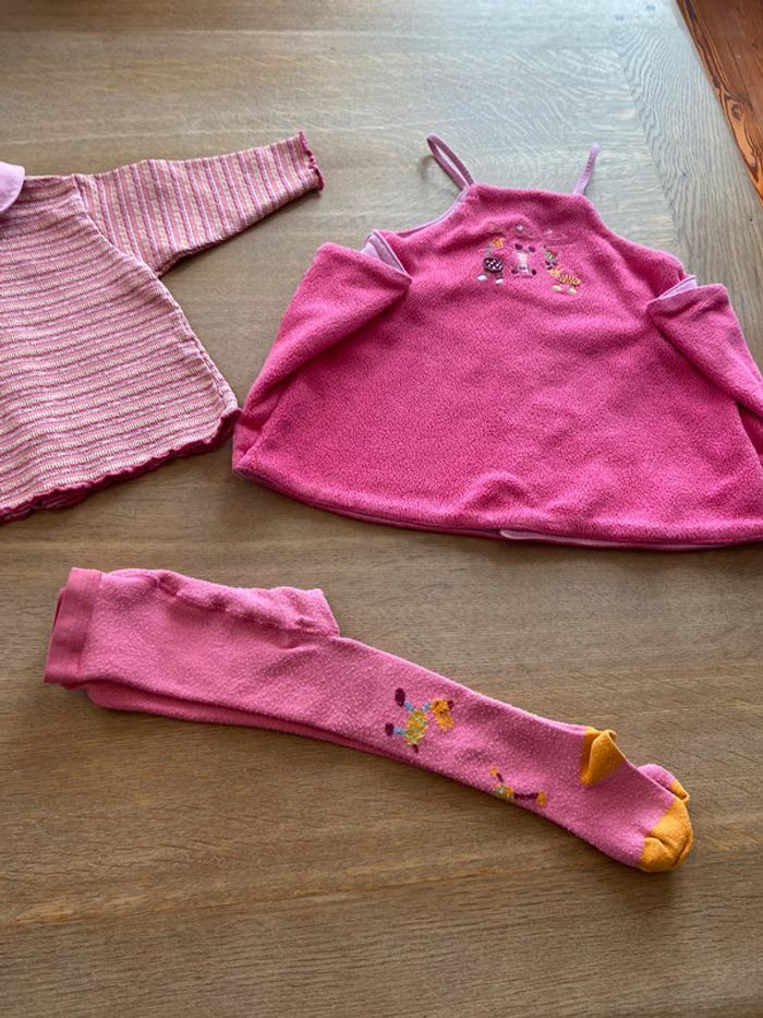 Ensemble robe, haut et collants Catimini taille 18 mois - photo numéro 5