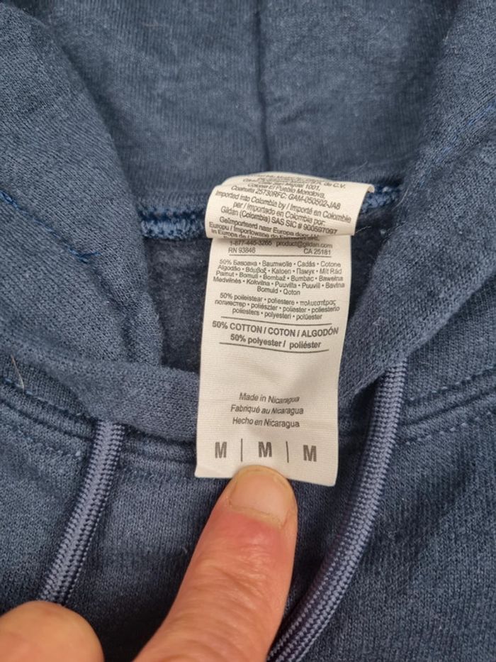 Pull à capuche universitaire Baker College bleu – Taille M Homme - photo numéro 8