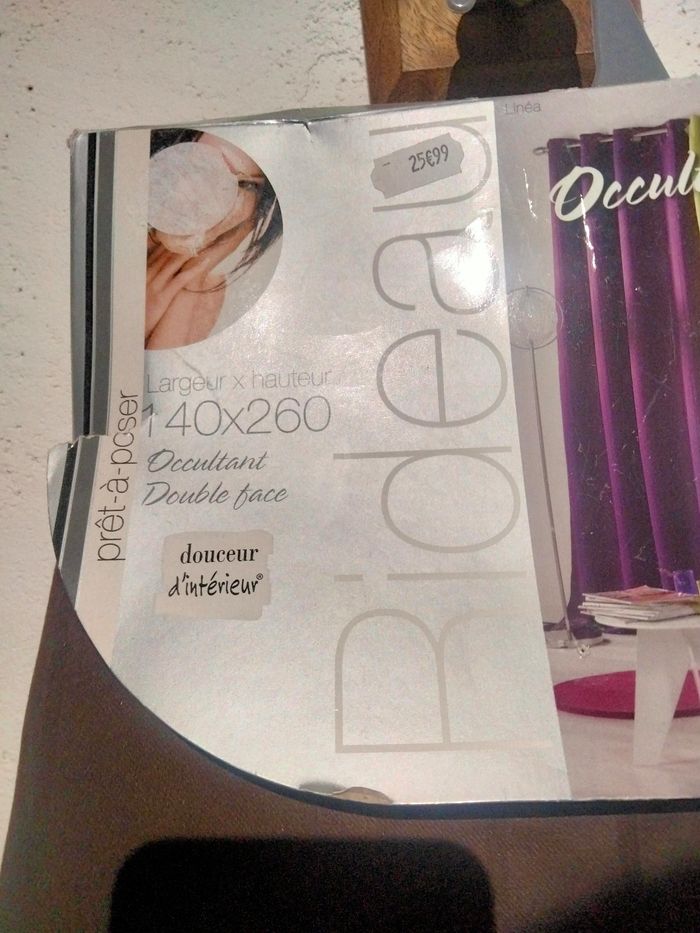 Rideau occultant double face brun 140x260 - photo numéro 3