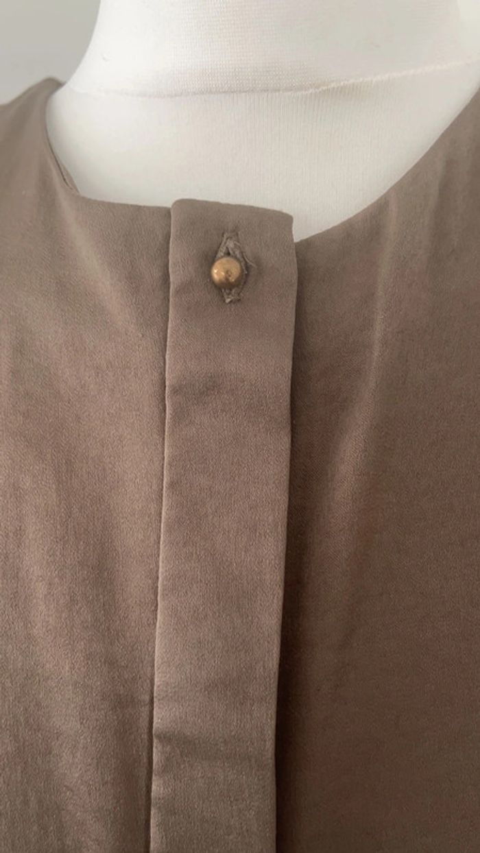 Blouse chemisier kaki Ikks S comme neuve - photo numéro 3