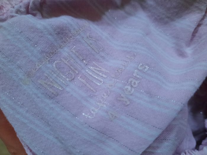 Pantalon/bas de pyjama fille rayé rose et blanc TAO 4 ans - photo numéro 4